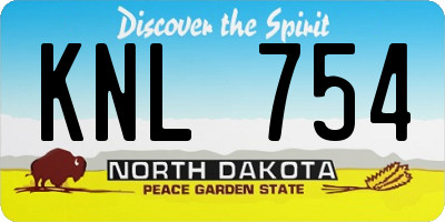 ND license plate KNL754