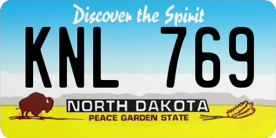 ND license plate KNL769