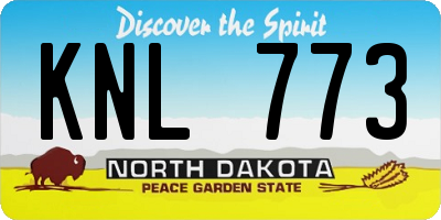 ND license plate KNL773