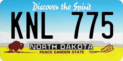 ND license plate KNL775