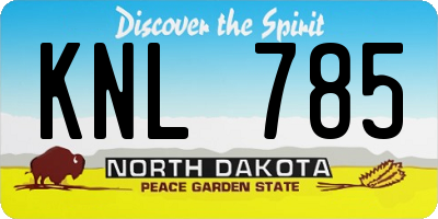 ND license plate KNL785