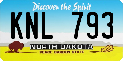 ND license plate KNL793