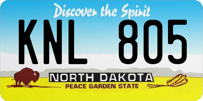 ND license plate KNL805