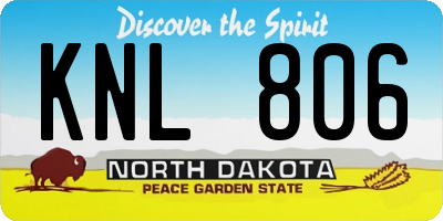ND license plate KNL806