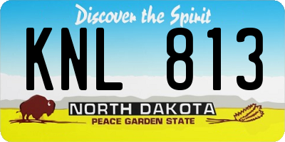 ND license plate KNL813