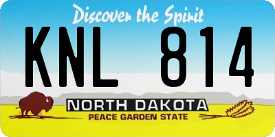 ND license plate KNL814