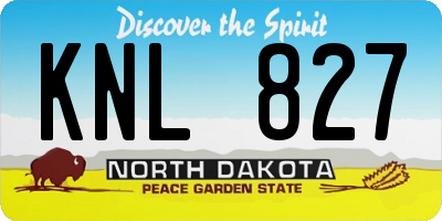 ND license plate KNL827