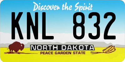 ND license plate KNL832