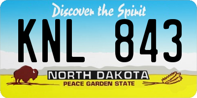 ND license plate KNL843