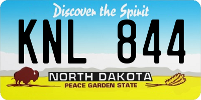 ND license plate KNL844