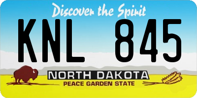 ND license plate KNL845