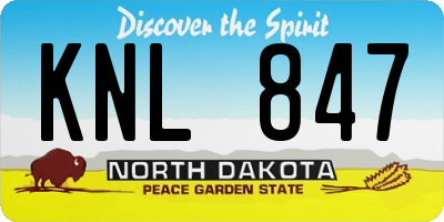 ND license plate KNL847