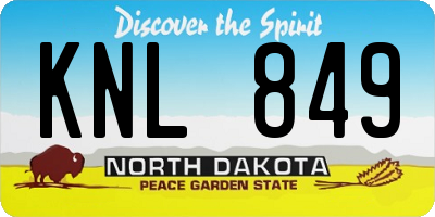 ND license plate KNL849