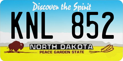 ND license plate KNL852