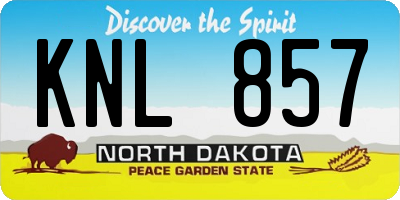 ND license plate KNL857