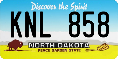 ND license plate KNL858