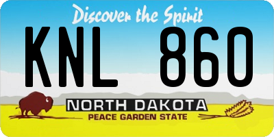 ND license plate KNL860
