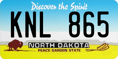 ND license plate KNL865