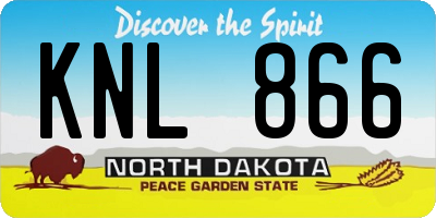ND license plate KNL866