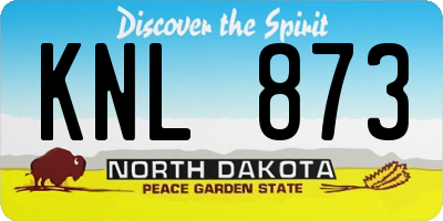 ND license plate KNL873