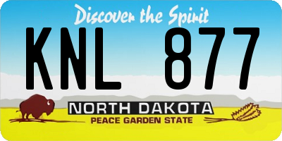 ND license plate KNL877