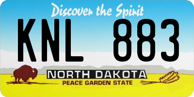 ND license plate KNL883
