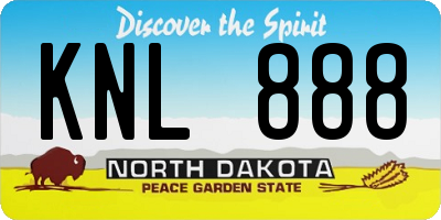ND license plate KNL888