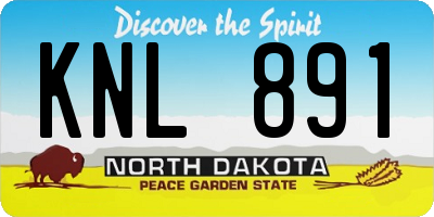 ND license plate KNL891