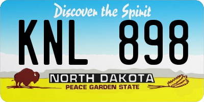 ND license plate KNL898