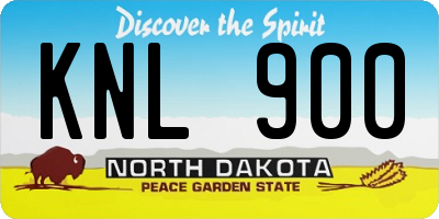 ND license plate KNL900