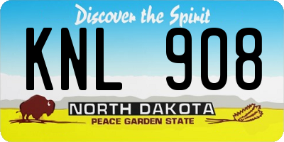 ND license plate KNL908