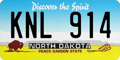 ND license plate KNL914