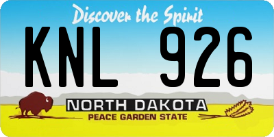 ND license plate KNL926