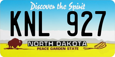 ND license plate KNL927