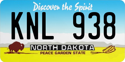 ND license plate KNL938