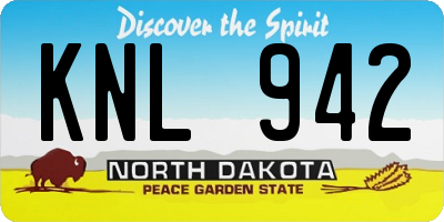 ND license plate KNL942