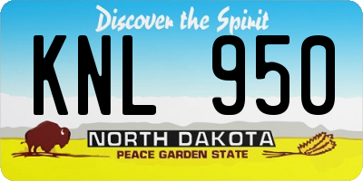 ND license plate KNL950