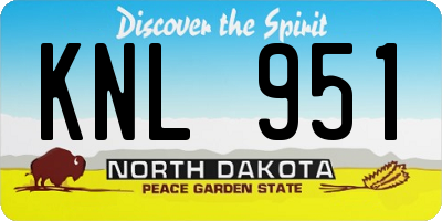 ND license plate KNL951