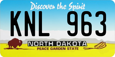 ND license plate KNL963
