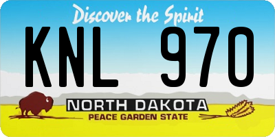 ND license plate KNL970