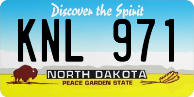 ND license plate KNL971