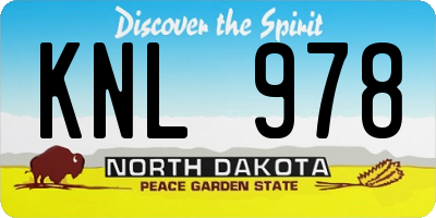 ND license plate KNL978