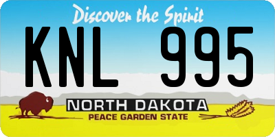 ND license plate KNL995