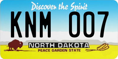 ND license plate KNM007