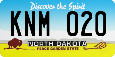 ND license plate KNM020