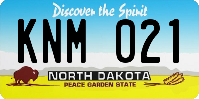 ND license plate KNM021