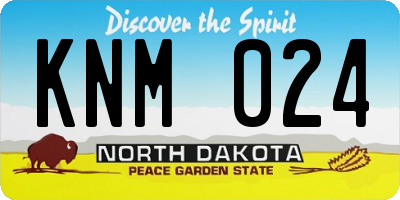 ND license plate KNM024