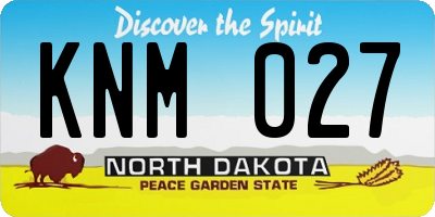 ND license plate KNM027