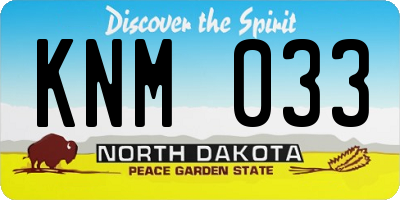 ND license plate KNM033
