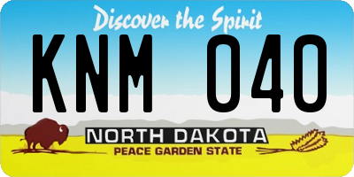 ND license plate KNM040